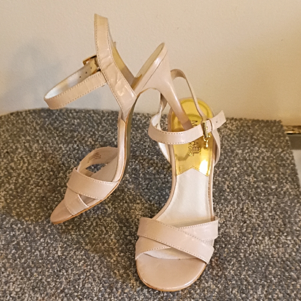 Elegant Beige Strappy Heels